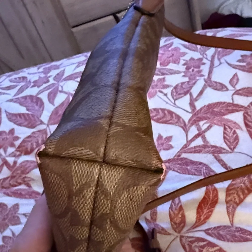 Coach Signature Brown and Red Stripe Bag